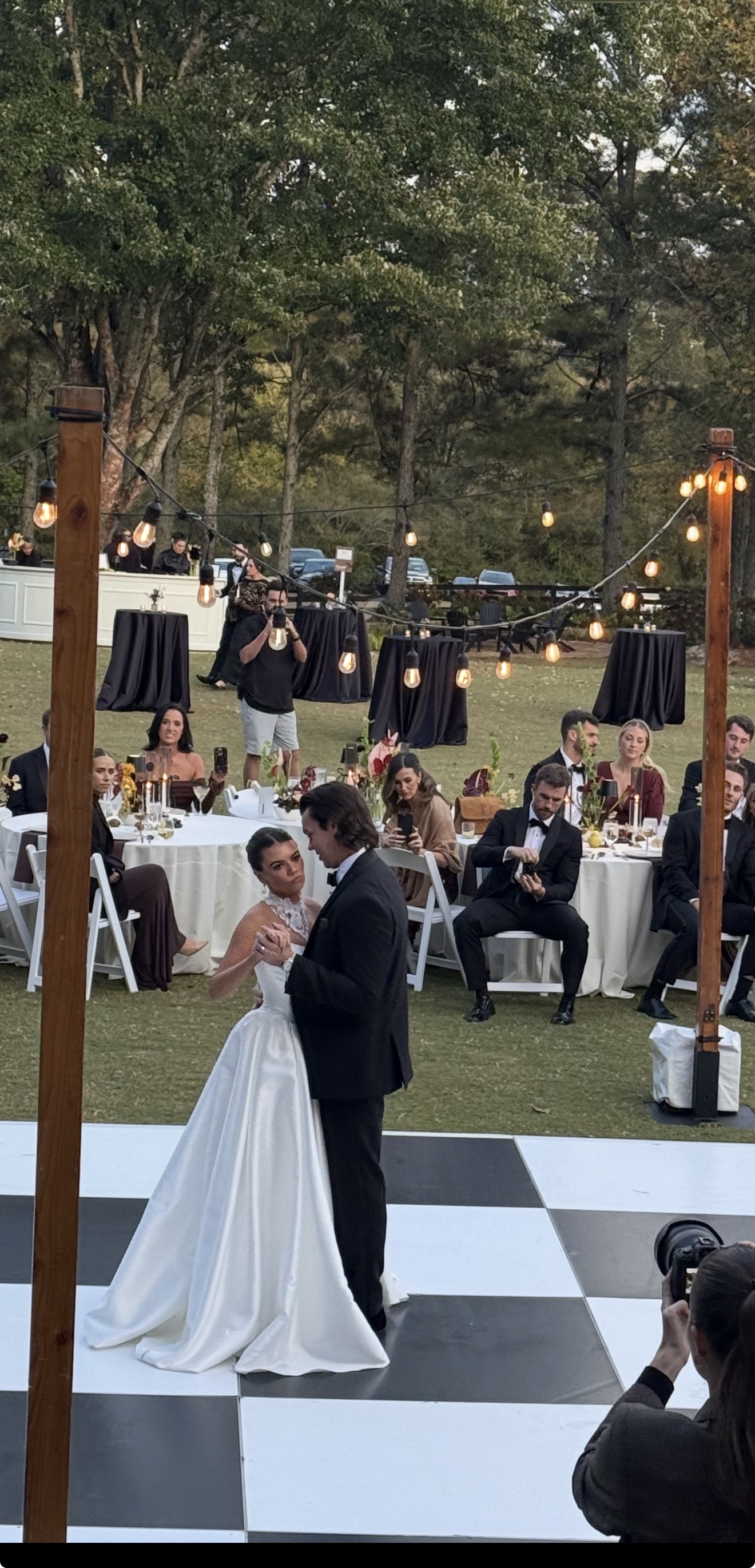 Bride and groom sharing their first dance